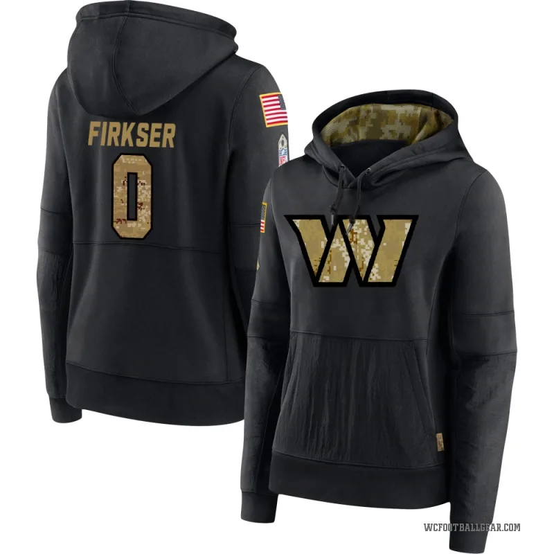 Anthony Firkser Women's Black Washington Commanders 2020 Salute to Service Sideline Performance Pullover Hoodie