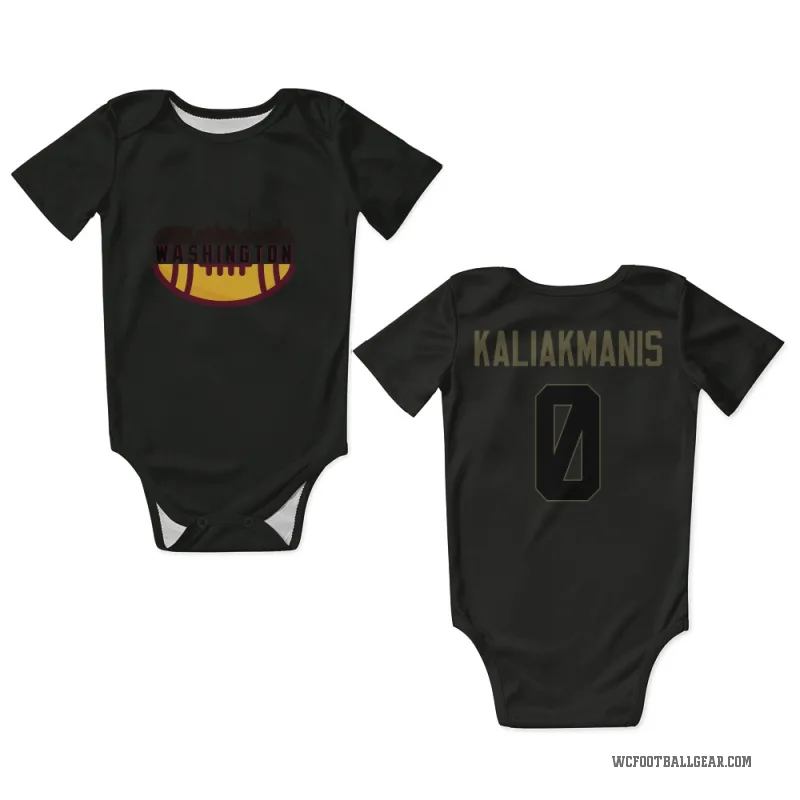 Athan Kaliakmanis  Black Washington Commanders  Service Newborn & Infant Bodysuit