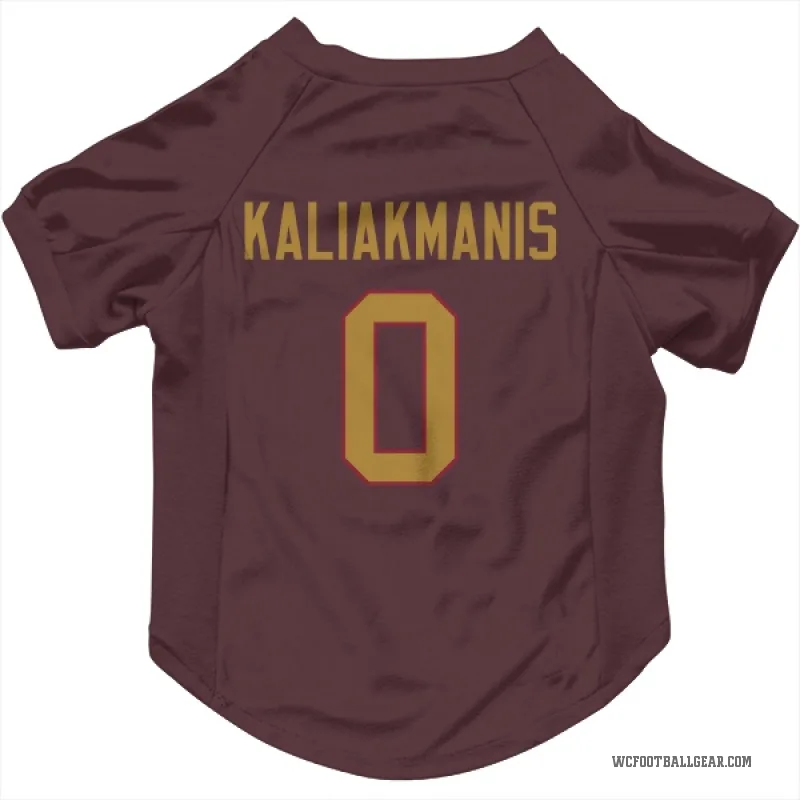 Athan Kaliakmanis  Gold Washington Commanders   Burgundy  Cat & Dog Pet Jersey