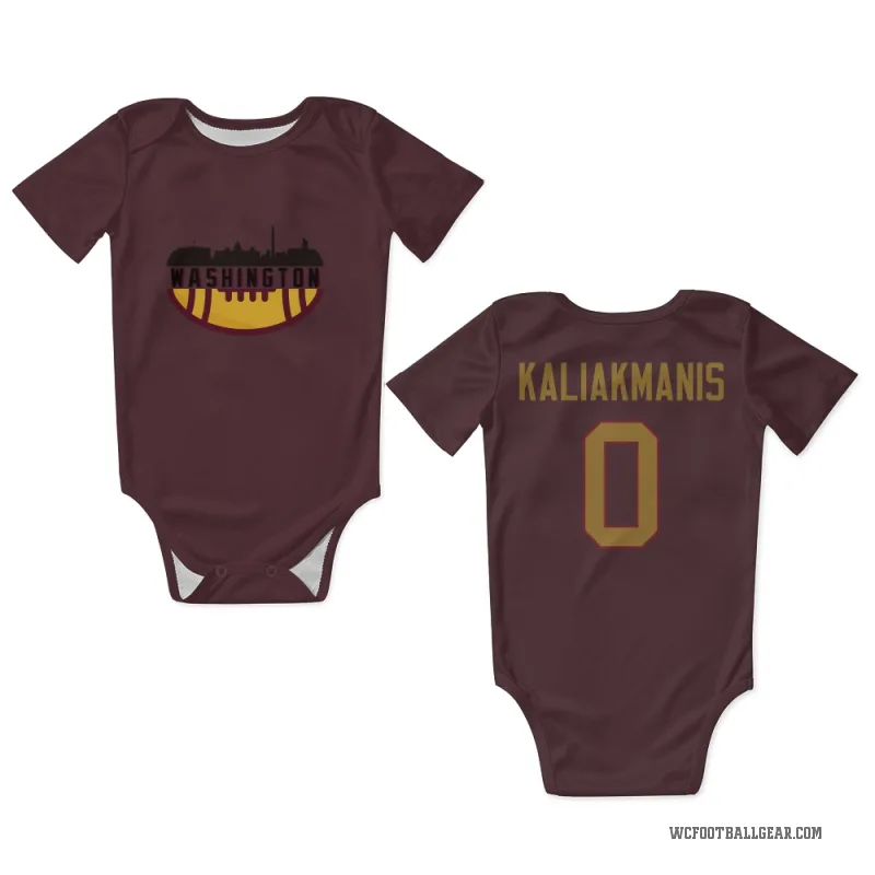 Athan Kaliakmanis  Gold Washington Commanders   Burgundy  Newborn & Infant Bodysuit