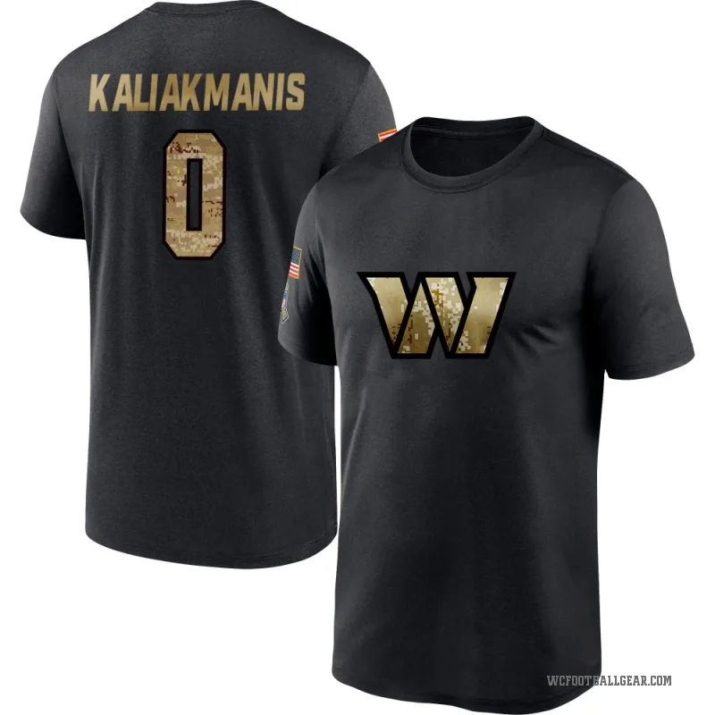 Athan Kaliakmanis Men's Black Washington Commanders 2020 Salute To Service Performance T-Shirt