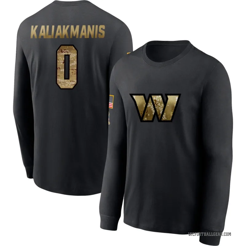 Athan Kaliakmanis Men's Black Washington Commanders 2020 Salute To Service Sideline Performance Long Sleeve T-Shirt