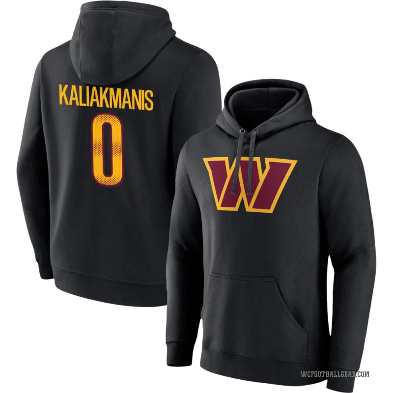 Athan Kaliakmanis Men's Black Washington Commanders Pullover Hoodie