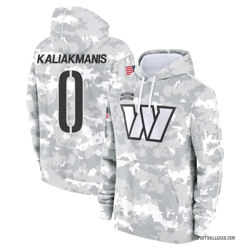 Athan Kaliakmanis Men's Camo Washington Commanders Arctic 2024 Salute to Service Club Fleece Pullover Hoodie