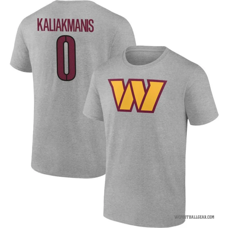 Athan Kaliakmanis Men's Gray Washington Commanders T-Shirt