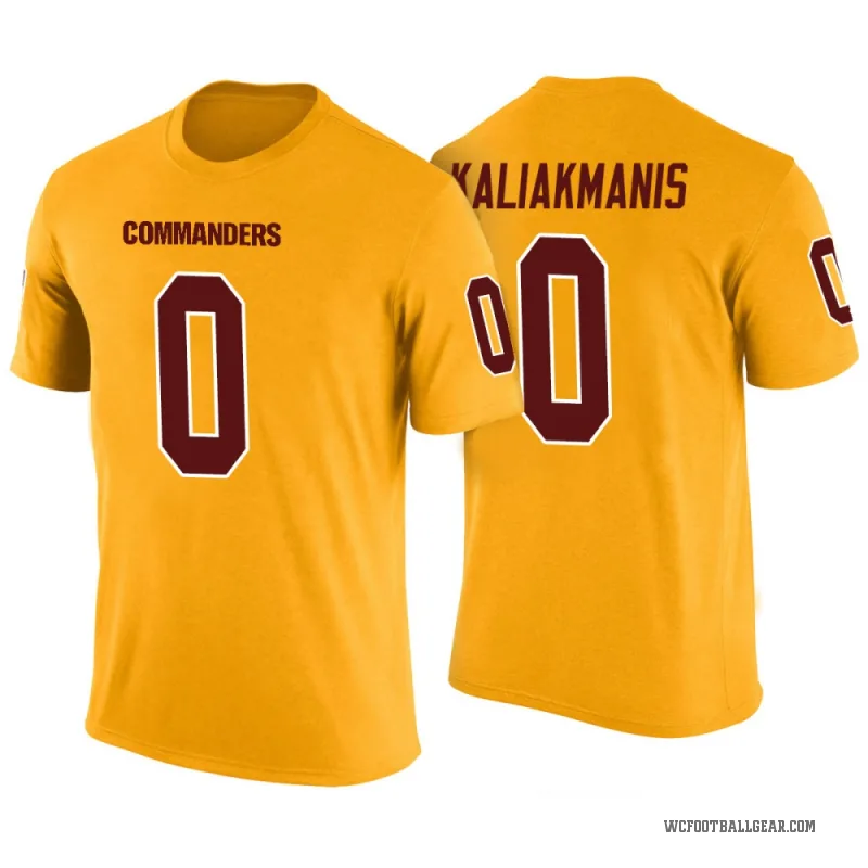 Athan Kaliakmanis Men's Yellow Washington Commanders Color Rush T-Shirt