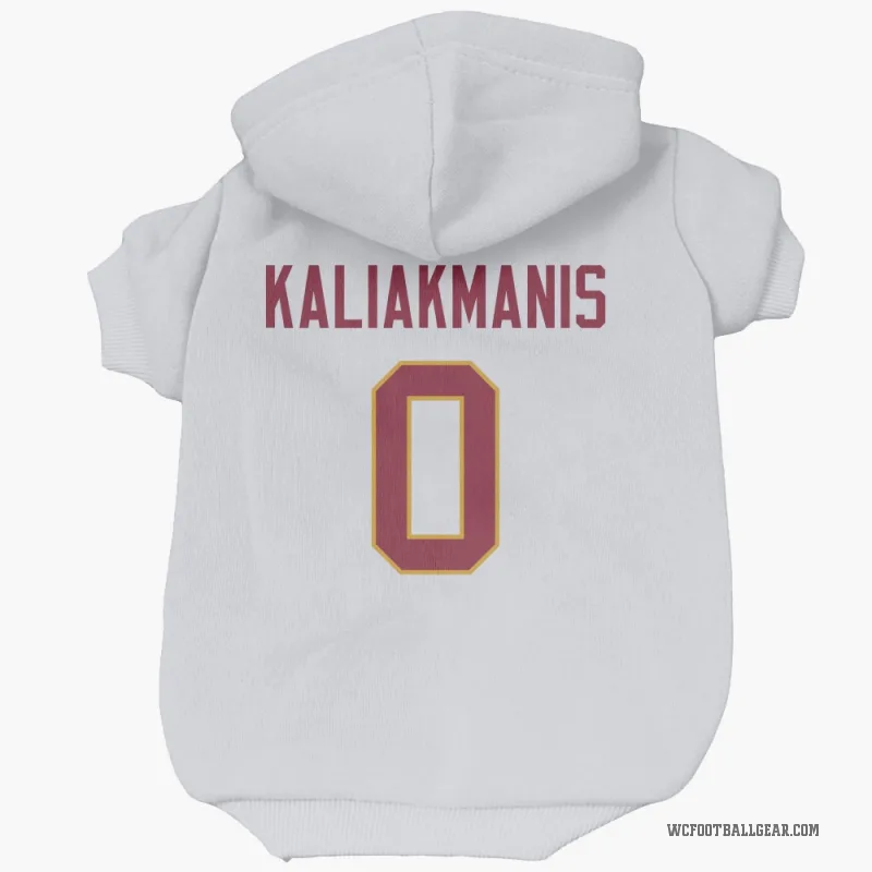 Athan Kaliakmanis  White Washington Commanders  Cat & Dog Pet Hoodie