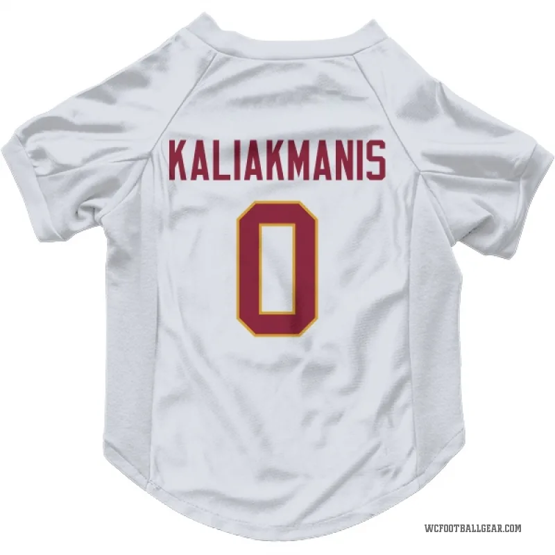 Athan Kaliakmanis  White Washington Commanders  Cat & Dog Pet Jersey