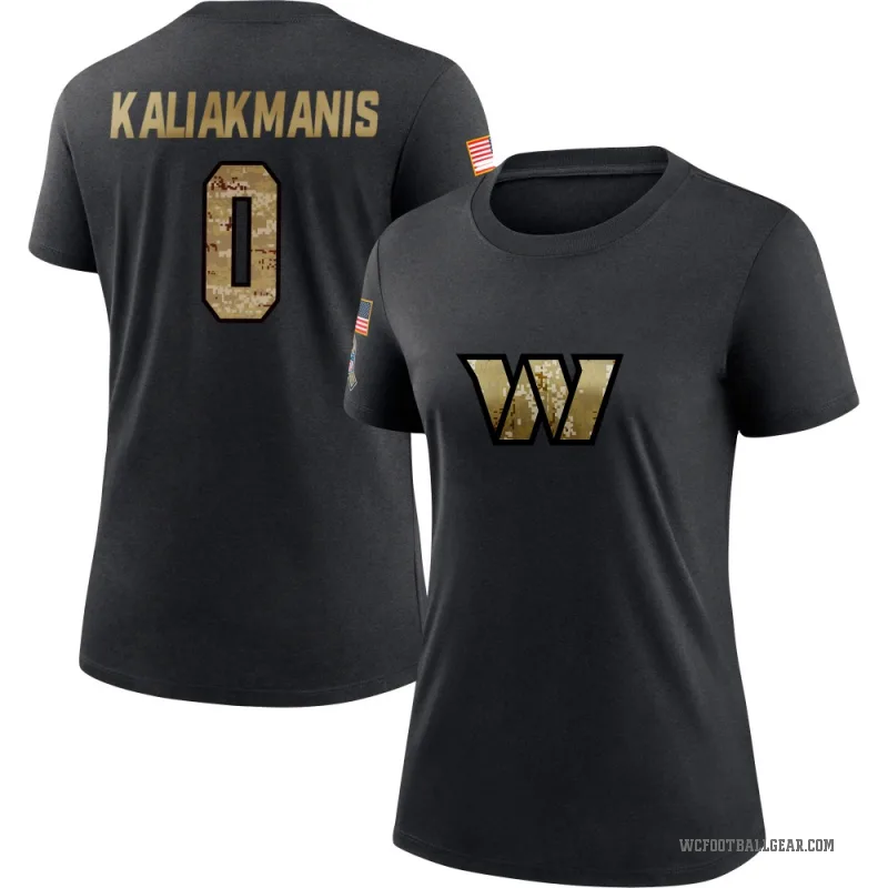 Athan Kaliakmanis Women's Black Washington Commanders 2020 Salute To Service Performance T-Shirt