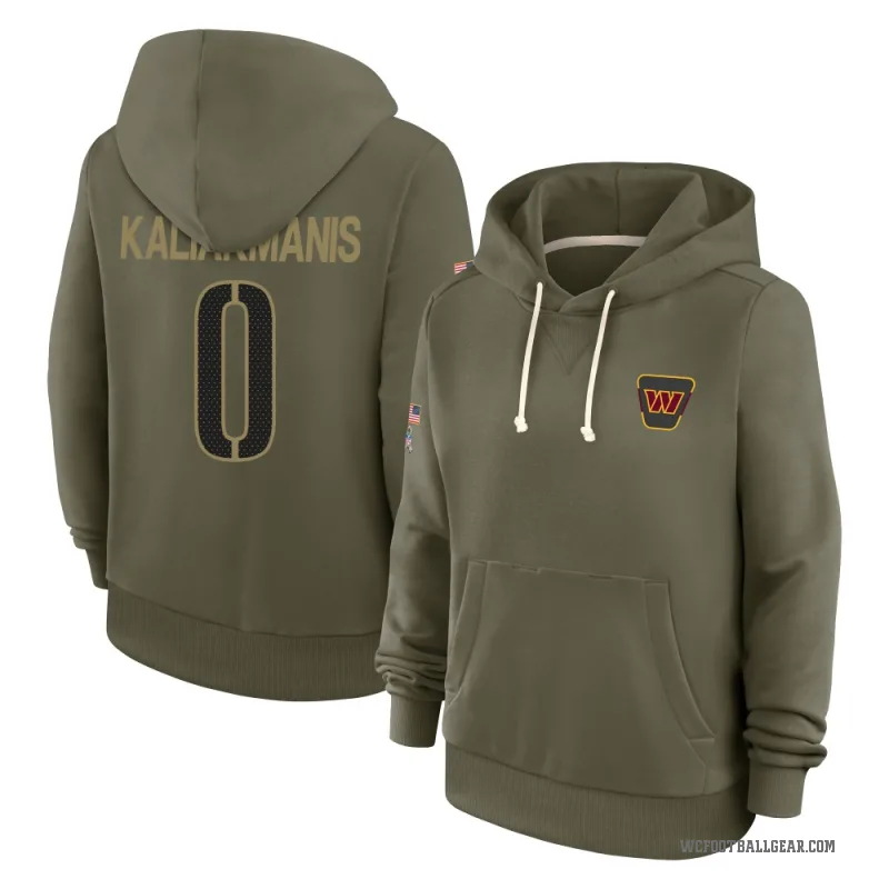 Athan Kaliakmanis Women's Olive Washington Commanders 2025 Salute to Service Hoodie