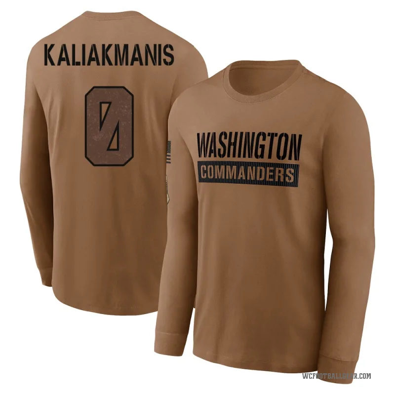 Athan Kaliakmanis Youth Brown Washington Commanders 2023 Salute To Service Long Sleeve T-Shirt
