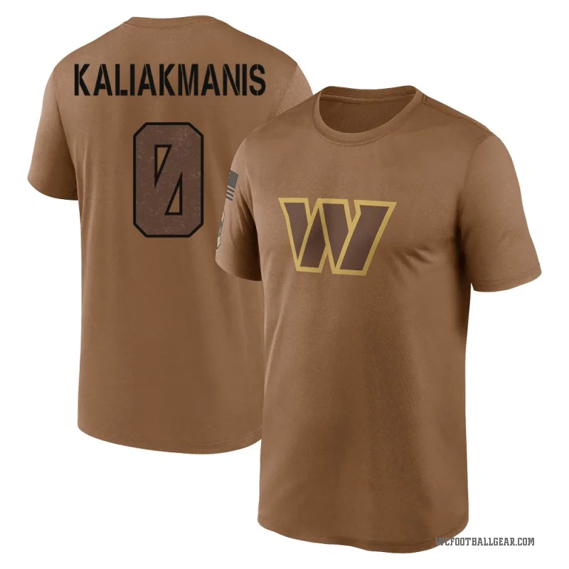 Athan Kaliakmanis Youth Brown Washington Commanders 2023 Salute To Service Performance T-Shirt