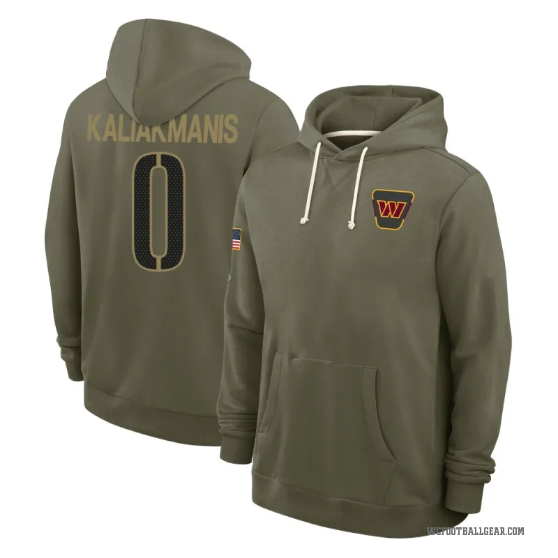 Athan Kaliakmanis Youth Olive Washington Commanders 2025 Salute to Service Hoodie
