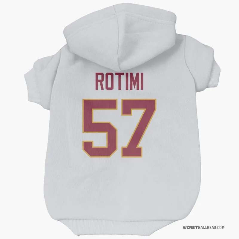 Bunmi Rotimi  White Washington Commanders  Cat & Dog Pet Hoodie