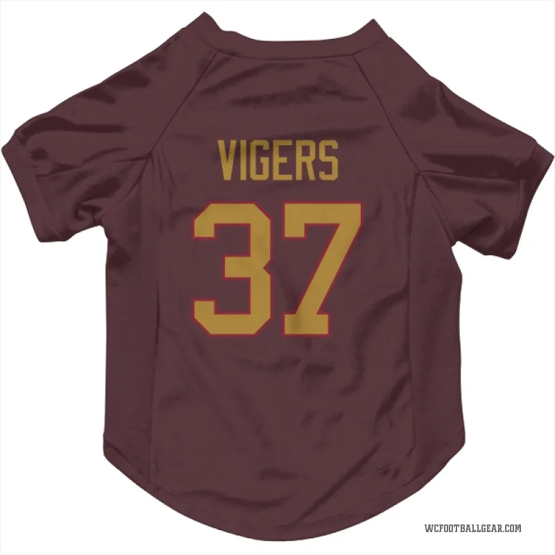 Car'lin Vigers  Gold Washington Commanders   Burgundy  Cat & Dog Pet Jersey