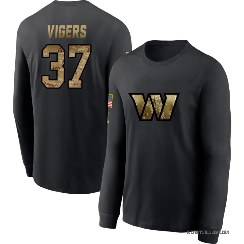 Car'lin Vigers Men's Black Washington Commanders 2020 Salute To Service Sideline Performance Long Sleeve T-Shirt