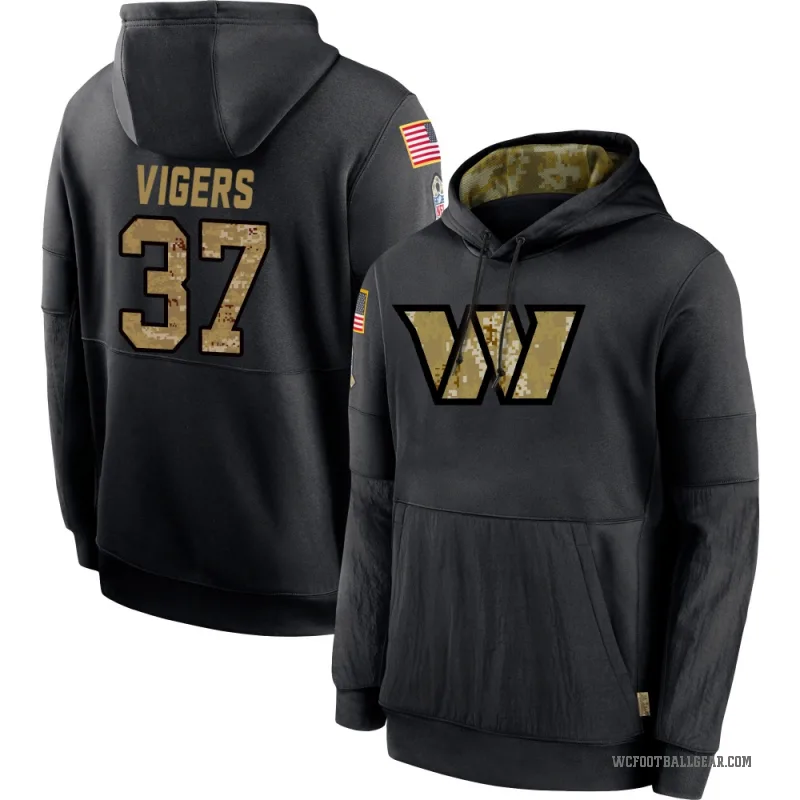 Car'lin Vigers Men's Black Washington Commanders 2020 Salute to Service Sideline Performance Pullover Hoodie