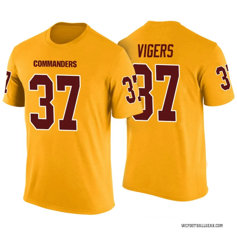 Car'lin Vigers Men's Yellow Washington Commanders Color Rush T-Shirt