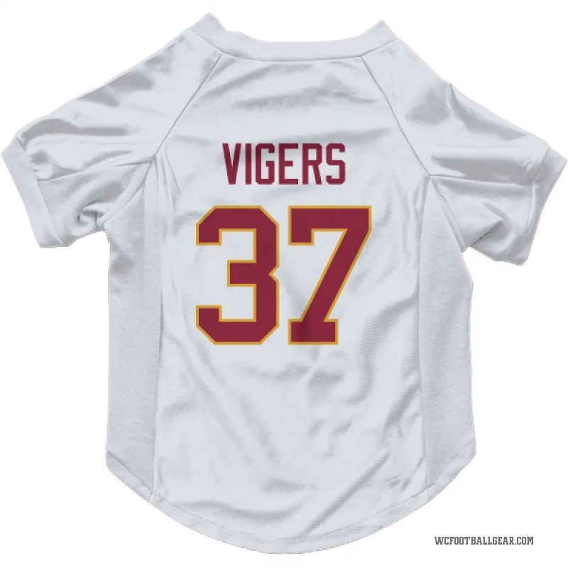 Car'lin Vigers  White Washington Commanders  Cat & Dog Pet Jersey