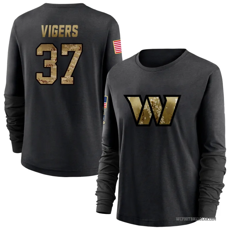 Car'lin Vigers Women's Black Washington Commanders 2020 Salute To Service Sideline Performance Long Sleeve T-Shirt