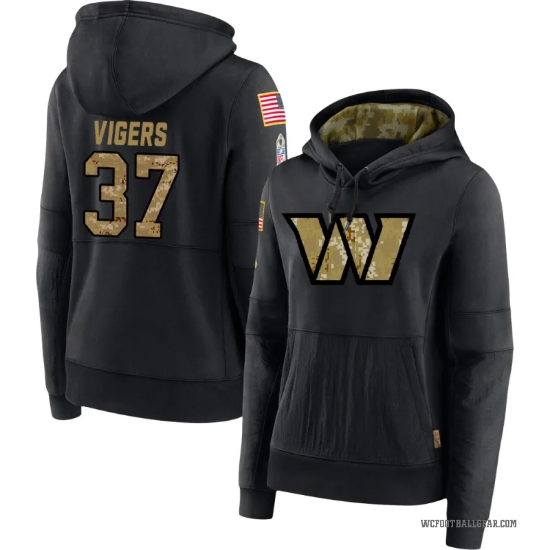 Car'lin Vigers Women's Black Washington Commanders 2020 Salute to Service Sideline Performance Pullover Hoodie