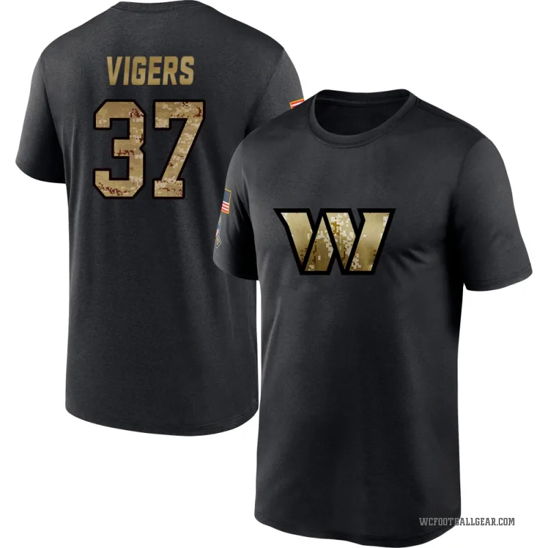 Car'lin Vigers Youth Black Washington Commanders 2020 Salute To Service Performance T-Shirt