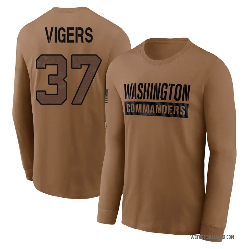 Car'lin Vigers Youth Brown Washington Commanders 2023 Salute To Service Long Sleeve T-Shirt