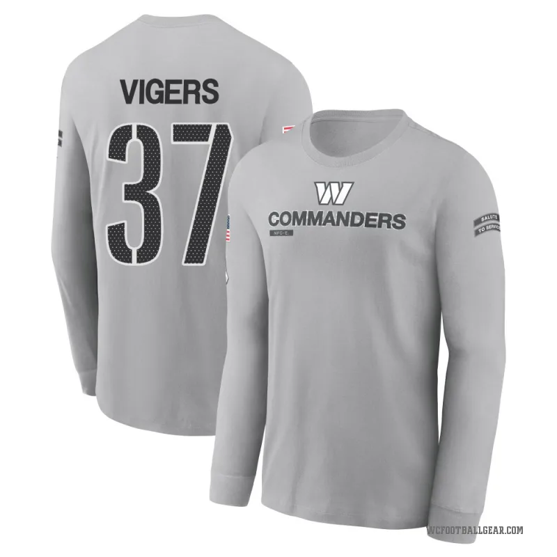 Car'lin Vigers Youth Gray Washington Commanders 2024 Salute to Service Long Sleeve T-Shirt