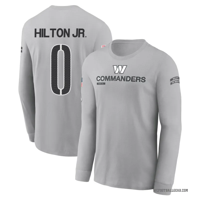 Chris Hilton Jr. Men's Gray Washington Commanders 2024 Salute to Service Long Sleeve T-Shirt