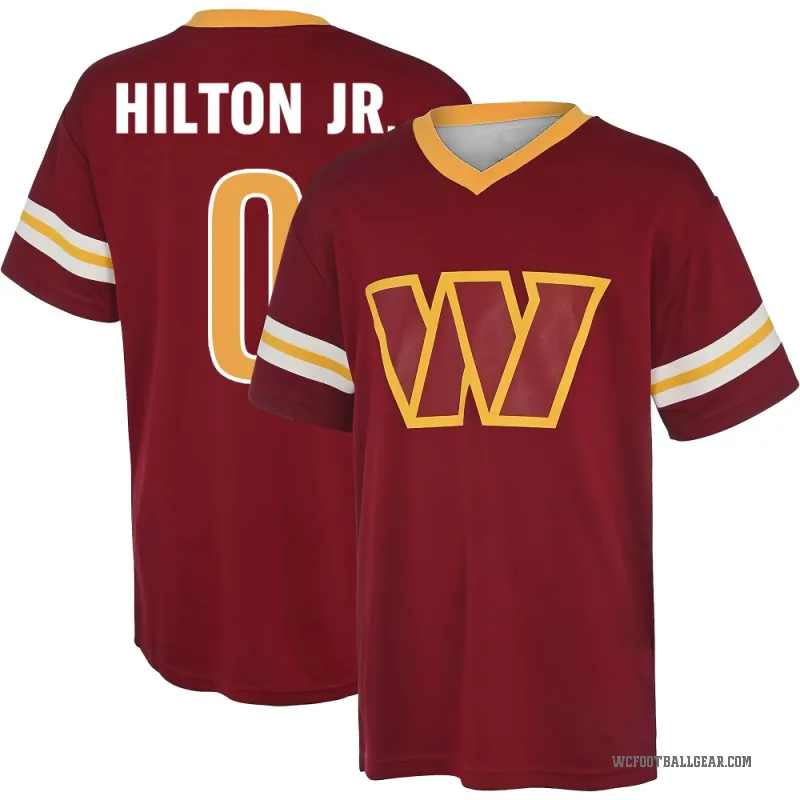 Chris Hilton Jr. Men's Red Washington Commanders Game Day V-Neck T-Shirt