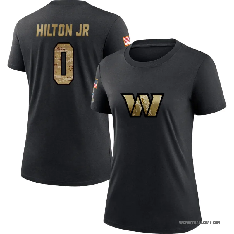 Chris Hilton Jr. Women's Black Washington Commanders 2020 Salute To Service Performance T-Shirt
