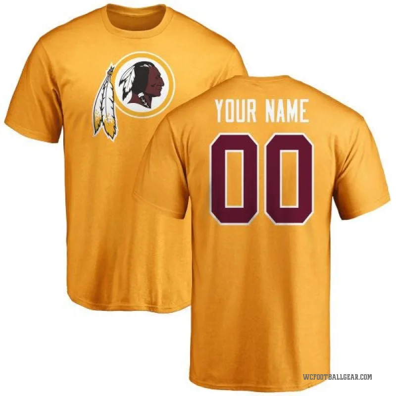 Custom Men's Gold Washington Commanders Logo T-Shirt -