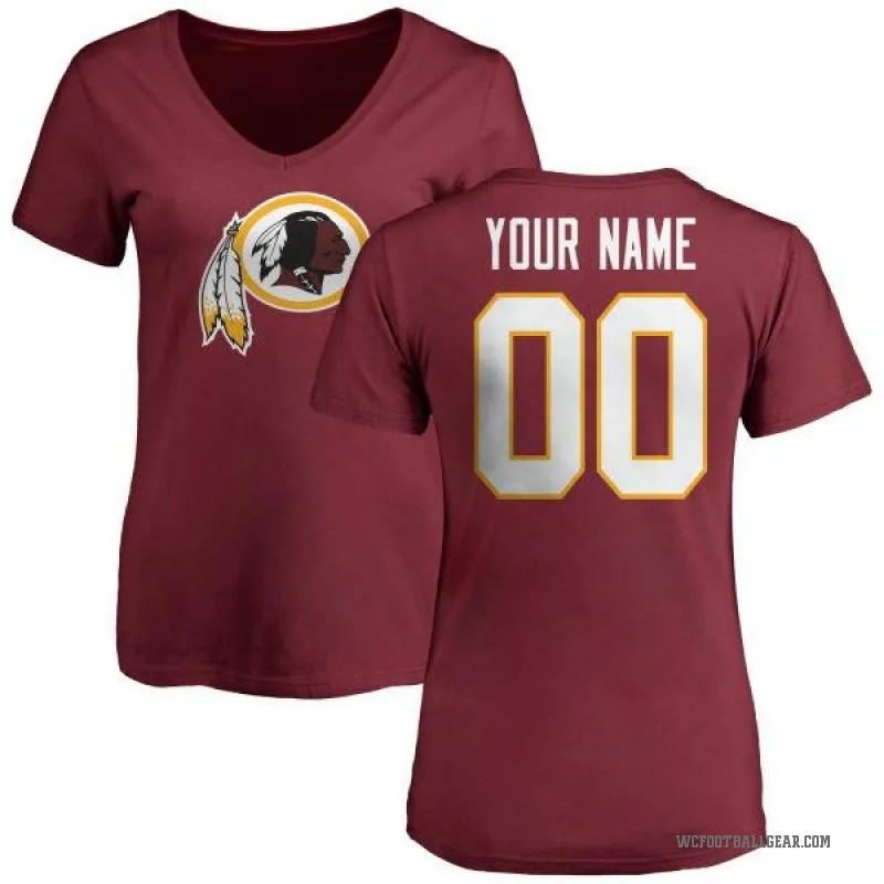 Custom Women's Washington Commanders Logo Slim Fit T-Shirt - Maroon