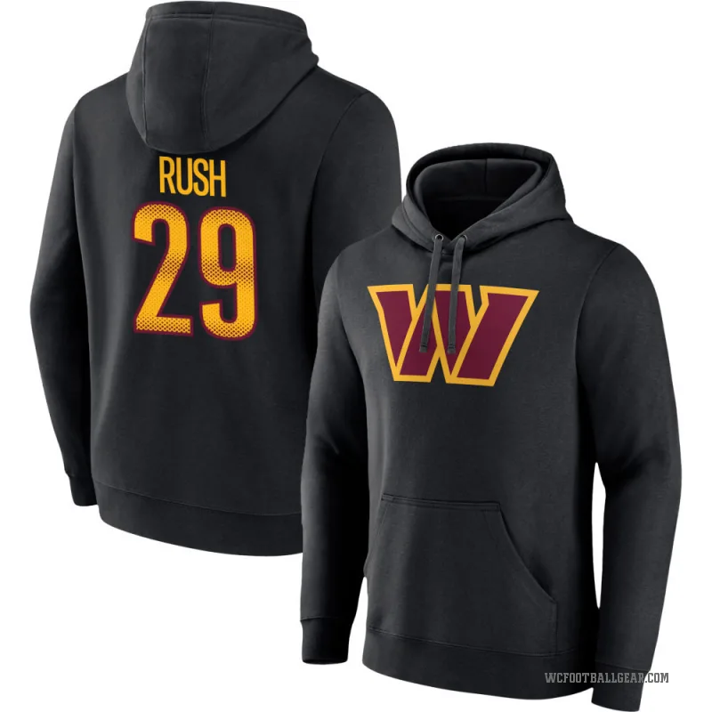Darius Rush Men's Black Washington Commanders Pullover Hoodie