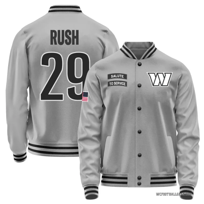 Darius Rush Men's Gray Washington Commanders Salute to Service Performance Jacket