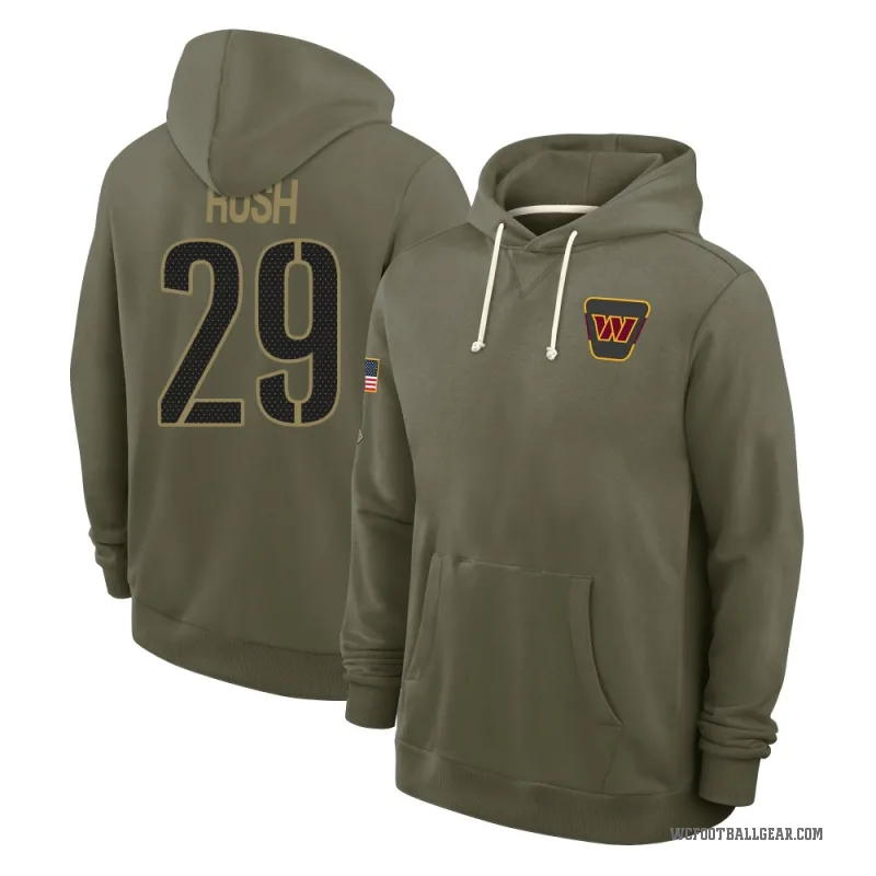 Darius Rush Men's Olive Washington Commanders 2025 Salute to Service Hoodie