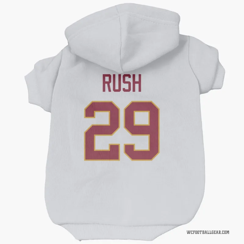 Darius Rush  White Washington Commanders  Cat & Dog Pet Hoodie