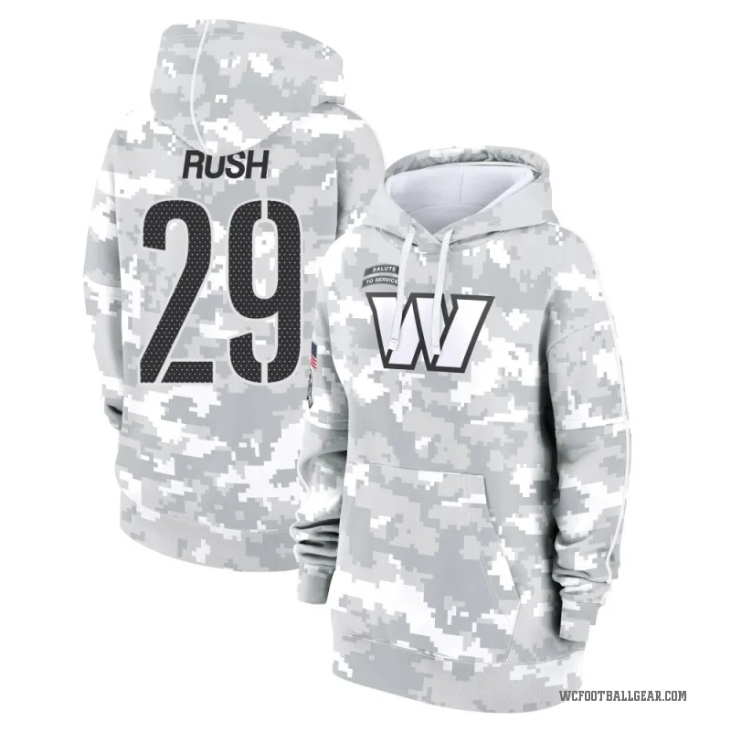Darius Rush Women's Camo Washington Commanders Arctic 2024 Salute to Service Club Fleece Pullover Hoodie