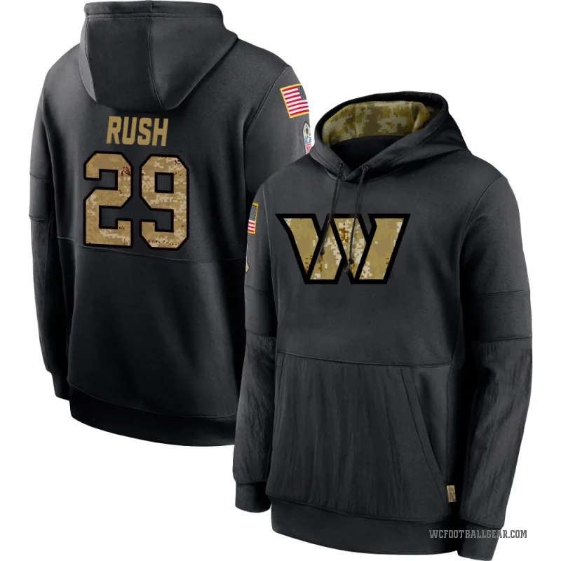 Darius Rush Youth Black Washington Commanders 2020 Salute to Service Sideline Performance Pullover Hoodie