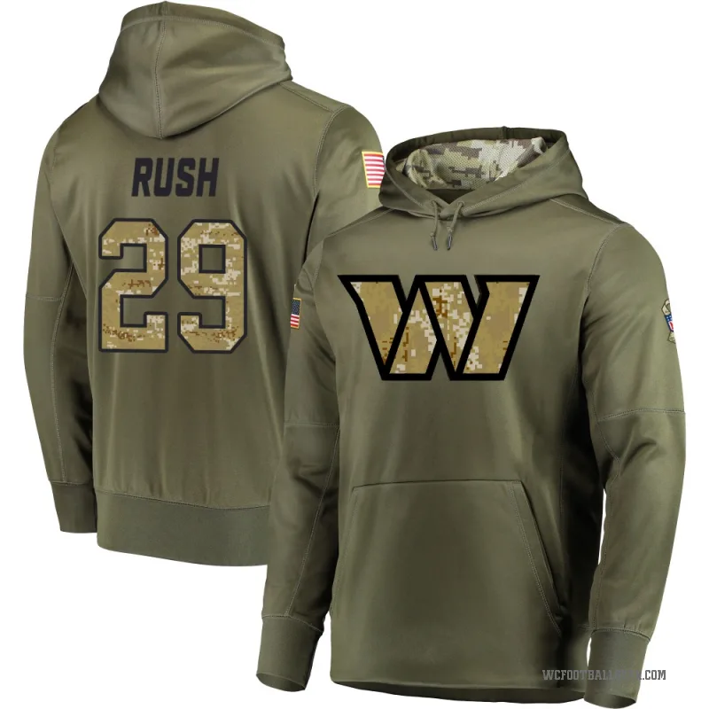 Darius Rush Youth Olive Washington Commanders Salute to Service Pullover Hoodie