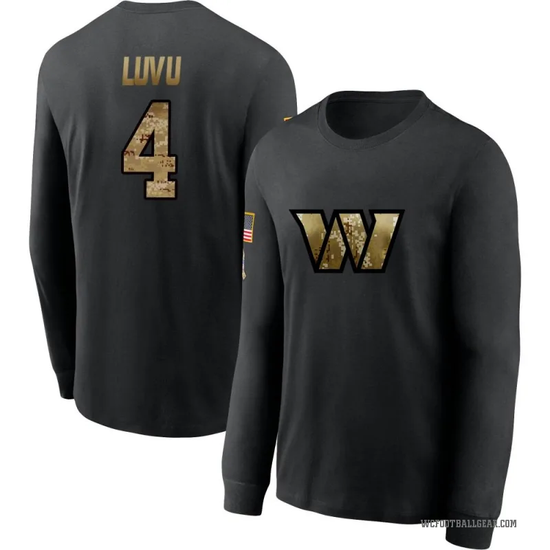 Frankie Luvu Men's Black Washington Commanders 2020 Salute To Service Sideline Performance Long Sleeve T-Shirt