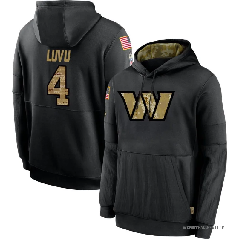 Frankie Luvu Men's Black Washington Commanders 2020 Salute to Service Sideline Performance Pullover Hoodie