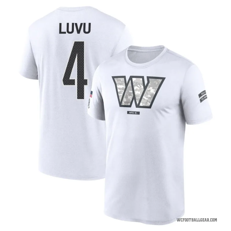 Frankie Luvu Men's White Washington Commanders 2024 Salute to Service Performance T-Shirt