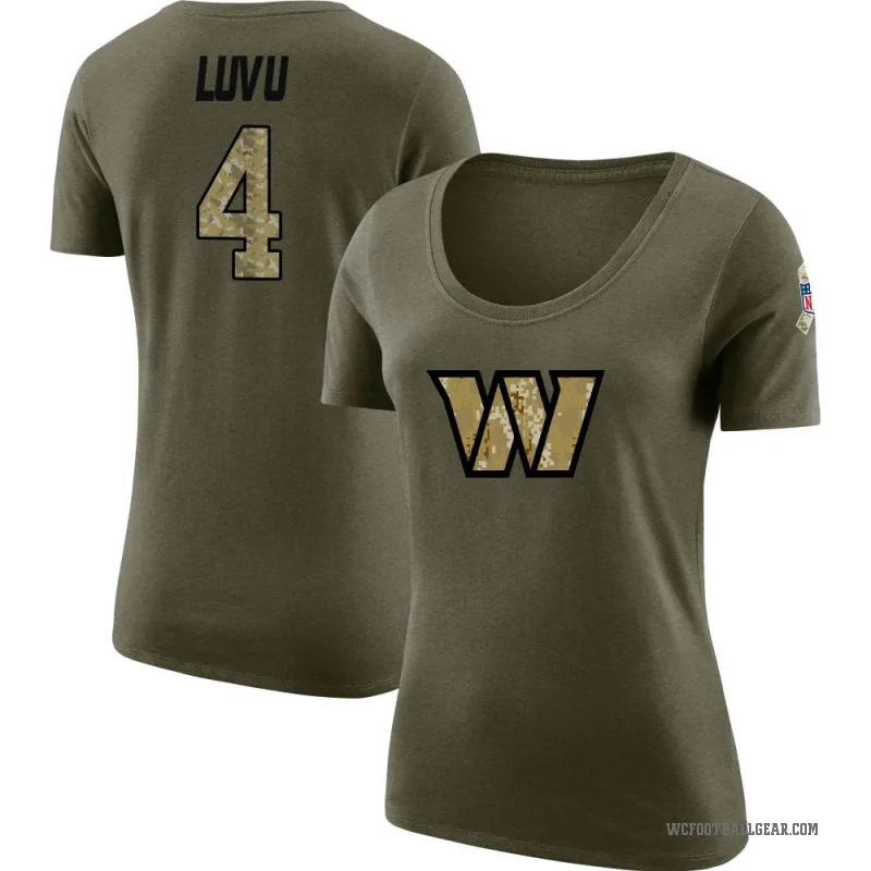Frankie Luvu Women's Olive Washington Commanders Salute to Service Scoop Neck T-Shirt