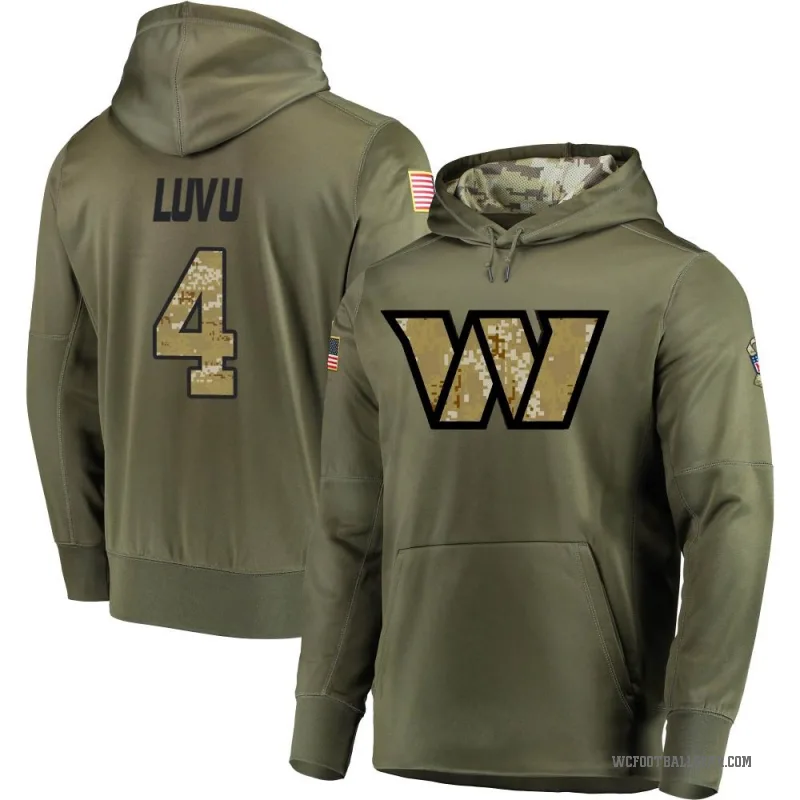 Frankie Luvu Youth Olive Washington Commanders Salute to Service Pullover Hoodie