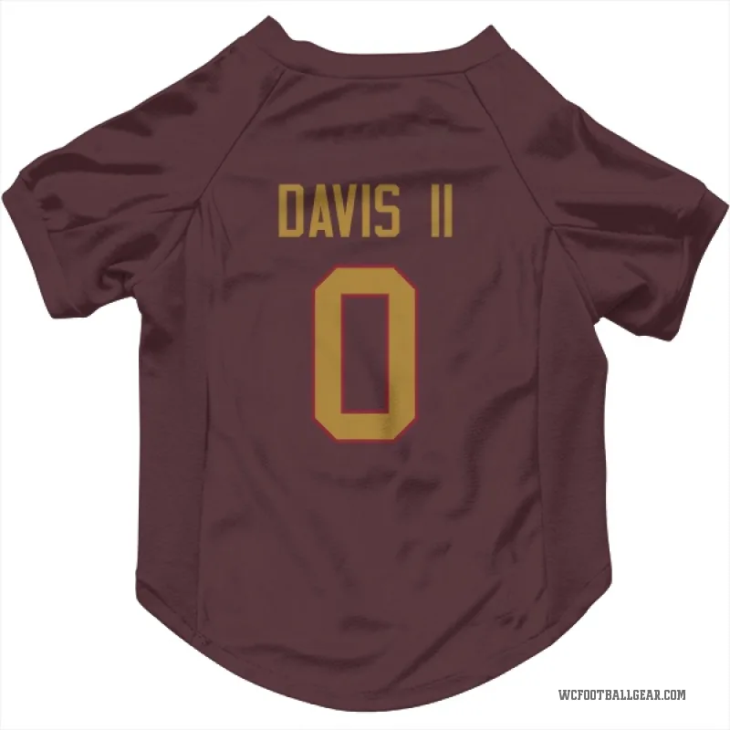 Fred Davis II  Gold Washington Commanders   Burgundy  Cat & Dog Pet Jersey