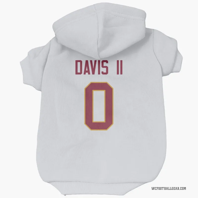Fred Davis II  White Washington Commanders  Cat & Dog Pet Hoodie