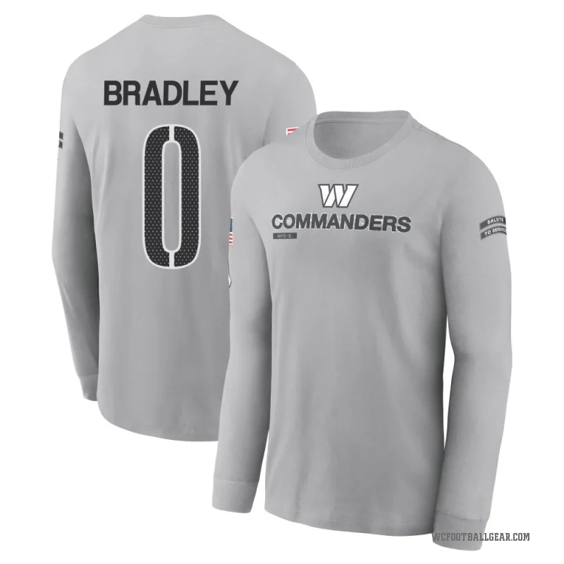 Jaden Bradley Men's Gray Washington Commanders 2024 Salute to Service Long Sleeve T-Shirt