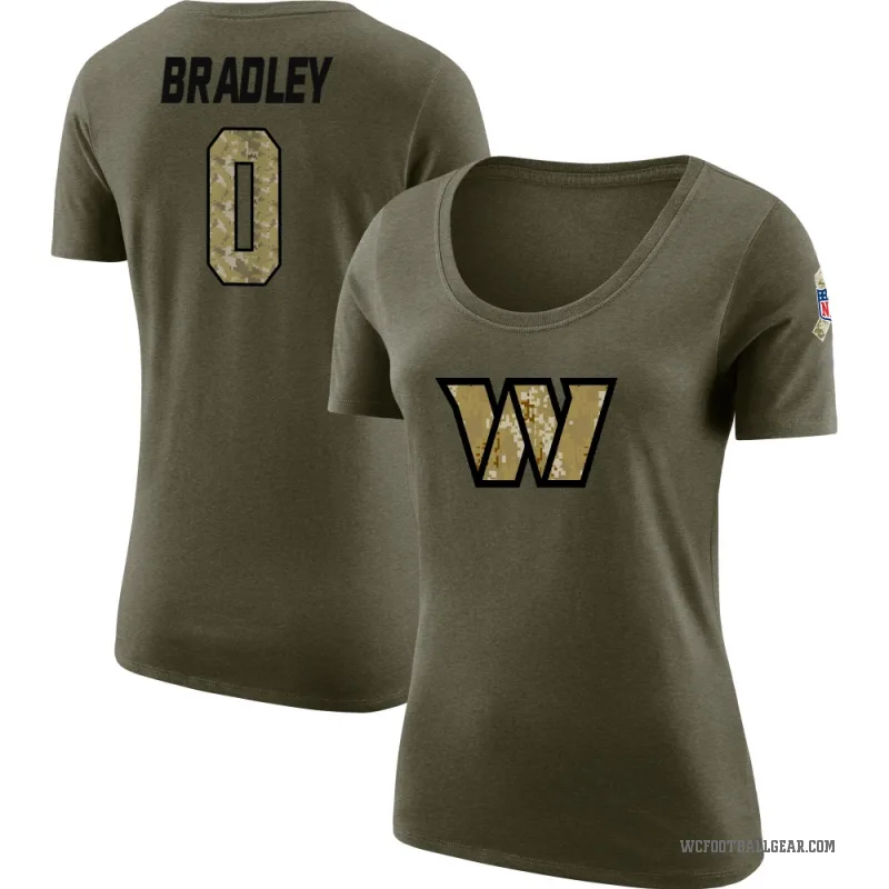 Jaden Bradley Women's Olive Washington Commanders Salute to Service Scoop Neck T-Shirt