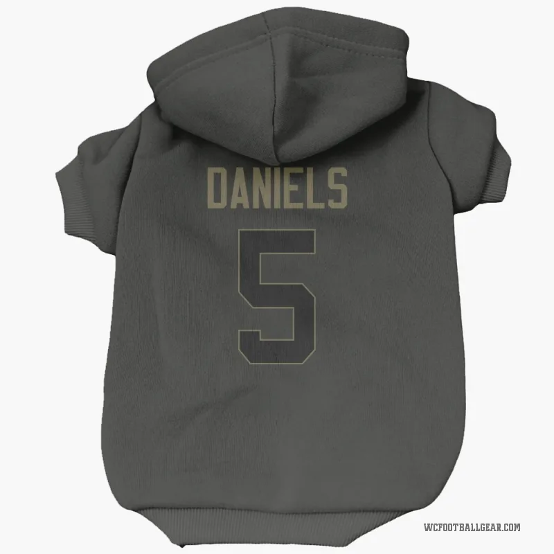 Jayden Daniels Black Washington Commanders Service Cat & Dog Pet Hoodie